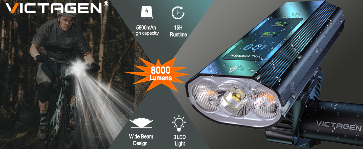 victagen bike lights for night riding best bike lights 8000 lumens bike headlight