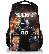 GIHSWE Personalized Kids Backpack for Boys, 17 Inches Football School Backpacks for Elementary Mi...