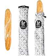 ZENFUN 2 Packs Reusable Baguette Bag, Freezer French Bread Storage Bag, Large Loaf Bread Bags Wat...