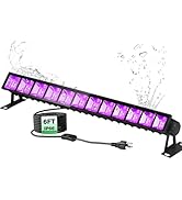 NEWREACH Waterproof 36W Blacklight Bar, IP66 40 LED Black Light with 6FT Cord for Glow in The Dar...