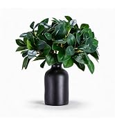12 Inch Artificial Plant Indoor,Small Fake Plants Eucalyptus Stems With Vase,Faux Greenery In Pot...