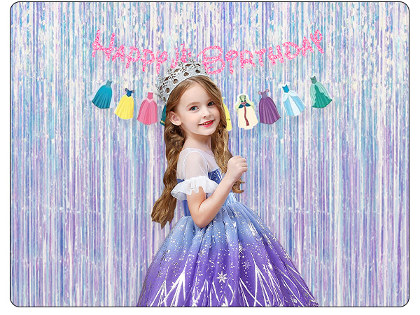 Tinsel Backdrop for Girls Birthday Decorations