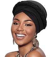 DRESHOW Turban Pre-Tied Twisted Hat Thread African Head Wraps for Black Women Chemo Cancer Cap Br...