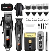HIENA PRO Professional Hair Clipper Set for Men, Cordless Barber Clippers Set and Trimmer Kit, Fo...