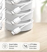 5-pack 3.3FT USB-A cables included smart safety device protection