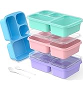 Enstphjoy Bento Lunch Box - 4 Pack, Snack Box Containers Meal Prep Container Microwave Safe, Lunc...