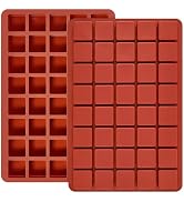Puyeipt 2 Pack Square Silicone Chocolate Molds, 40-Cavity Candy Molds, Mini Ice Cube Moulds for C...