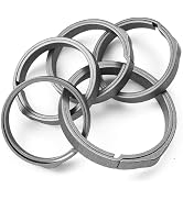 TISUR Titanium Key Rings for Keychain, Side-Pushing Key Chain Ring Split Keyring Heavy Duty Keych...