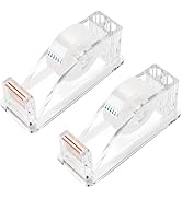 JEFURE 2Pcs Transparent Acrylic Tape Dispenser, Non-Skid Tape Cutter Holder, Desktop Tape Dispens...