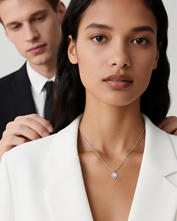 moissanite necklace anniversary gift