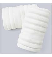 Luxurious 2-Pack Ribbed Striped Hand Towels (White) – Hotel & Spa Premium Cotton Face Towels 13” ...