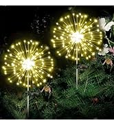 XIHAMA Solar Garden Lights 2 Pack 150 LED Fireworks Garden Lights Solar Lamp with 8 Lighting Mode...