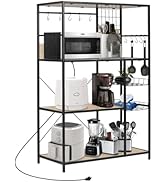 fusehome Bakers Rack with Power Outlet, Microwave Stand with Storage, Coffee Bar Organizer Cabine...