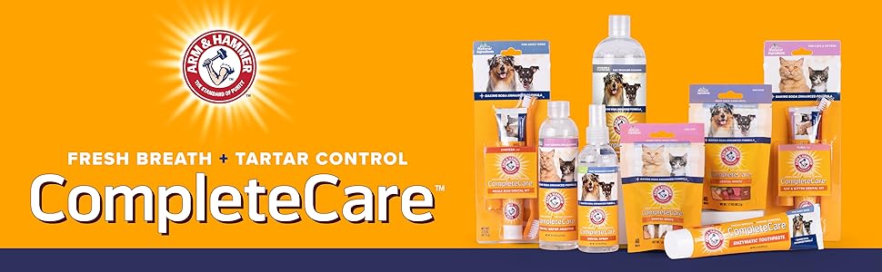 Arm and hammer, Dental, Dog, Cat, Complete Care, Toothbrush, Toothpaste, Oral
