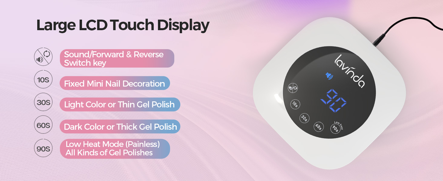 uv led nail lamp with large LCD screen