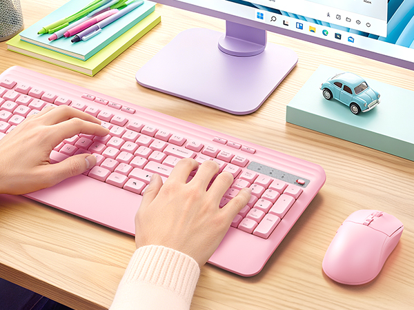 pink keyboard mouse combo