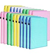 20PCS Mesh Zipper Pouch, LEOBRO A4 Letter Size Mesh Bags with Zipper, Document Bags, Plastic Enve...