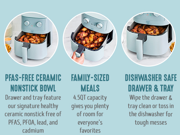 GreenLife, Ceramic Nonstick, PFAS-Free, Non-Toxic, Electrics, Air Fryer