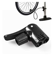 Black Pump Adapter Valve, 3 in 1 Replacement Dual Head Air Pump Adapter Valve for Bicycle Bike Cy...