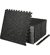 VEVOR 0.56Inch 100sq.ft 25 Tiles Gym Flooring for Home Gym, Rubber Top with High Density EVA Foam...