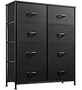 WLIVE Fabric Dresser for Bedroom, Tall Dresser with 8 Drawers, Storage Tower with Fabric Bins, Do...