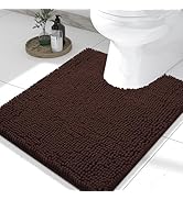 Smiry Luxury Chenille Toilet Rugs U-Shaped 24x20, Soft Absorbent Non-Slip Contour Bathroom Rugs f...