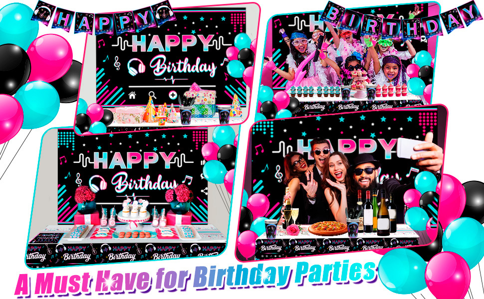 music birthday party decorations
