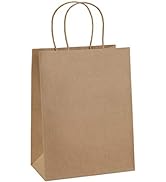 Gift Bags 8x4.25x10.5 25Pcs BagDream Paper Bags, Shopping Bags, Kraft Bags, Retail Bags, Brown Pa...