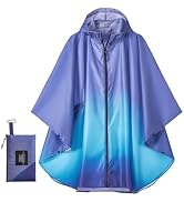 YOOTUKL Unisex Hooded Rain Poncho, Waterproof Raincoat Jacket with pocket for Adult, Rain Coat fo...