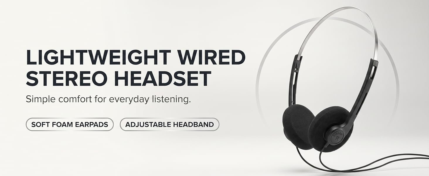 Retro Black Over-Ear Headphones