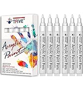White Acrylic Paint Marker Pens - 2-3mm Medium Tip, 6 Pack Permanent White Water Based Paint Pen ...