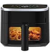 OLIXIS 4QT Air Fryer with Visible Window, 1500W Digital Touchscreen Air Fryer with 8 Presets, Aut...