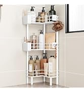 Orimade Rustproof 3 Tier Floor Standing Corner Shower Caddy Organizer with Toothbrush Holder, Lar...