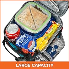 lunch box insulated bag small compact kids boys girls men women school work office adult nylon