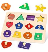 Jumlys Montessori Toys for 1, 2, 3 Year Old, Wooden Shape Puzzles for Toddlers 1-3, Baby Toys 12-...