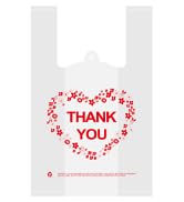 LazyMe Thank You T Shirt Bags Plastic Grocery Bags White Sturdy Handled Merchandise Bags,Standard...