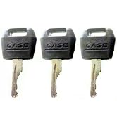 3Pcs Black Ignition Keys Replacement Key for Case IH Tractor Dozer Backhoe D250 for Case/Internat...
