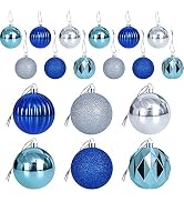 36Pcs 6cm Blue Silver Christmas Balls Ornaments for Christmas Tree- Christmas Decorations- Xmas T...