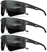 QALLY Polarized Sports Sunglasses for Men, UV400 Protection Mens Sunglasses Wrap Around Sun Glass...