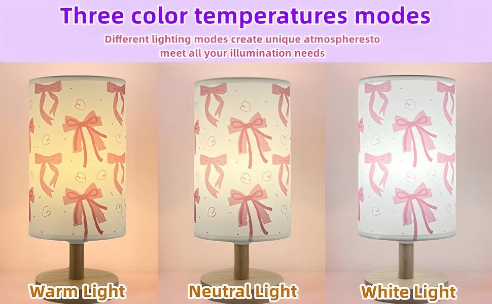 3 Colors Bedside Lamp for Kids Bedroom