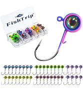 FishTrip Crappie Jig Heads, 25/40packs Fishing Jig Heads Hooks with 3D Eyes Swimbait Jig Head for...