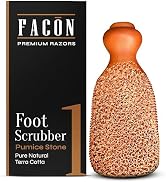 Facón Pumice Stone for Feet Callus Remover - Terra-Cotta Foot Scrubber with 2 Sides, 100% Pure Na...