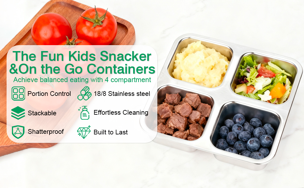 Stainless Steel Snack Containers with Lids