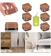 Yookwutar 6 Pack Furniture Risers 1 Inch, Adjustable Bed Risers Heavy Duty for Table Desk Couch C...