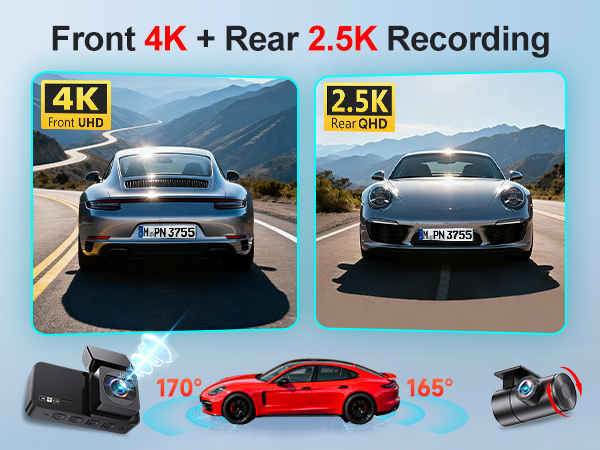 dash cam front 4K and rear 2.5K