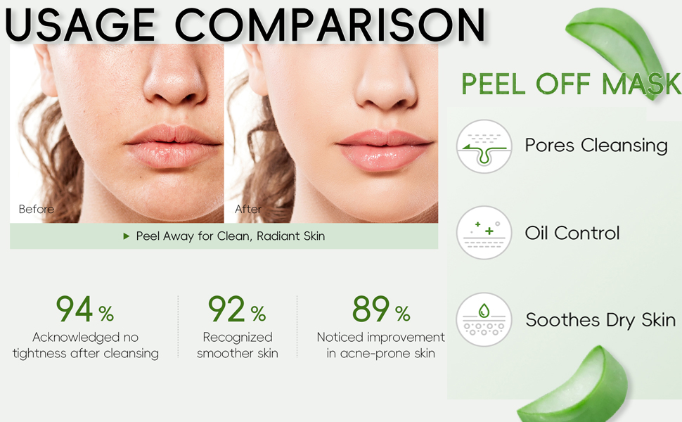 aloe vera peel off jelly face mask exfoliate hydro moisturize refresh pore cleanse oil control sooth