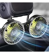 Dealswin Car Fan for Backseat kids, Dual Head USB Car Seat Fans, 360° Rotatable Strong Wind Rear ...