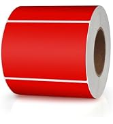 Meitaat Red Rectangle Stickers 3 x 2 Inch Color Coding Labels Vinyl Roll Self-Adhesive Waterproof...
