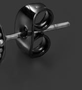 Retro Dark Shadow Stud Earrings, Hypoallergenic Stainless Steel Cubic Zirconia Earrings