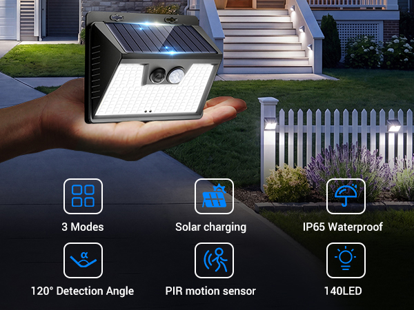 solar motion sensor light outdoor